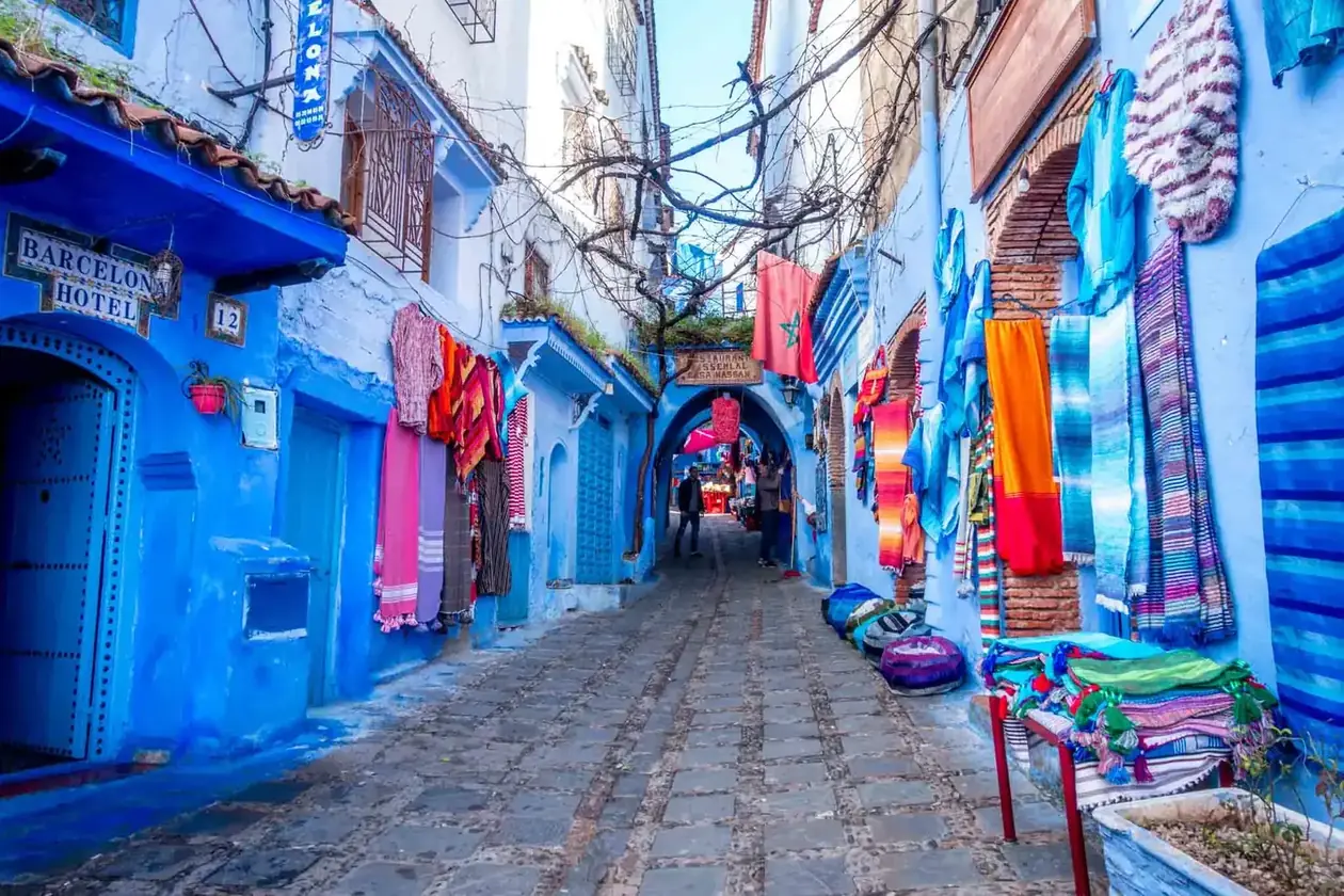 Chefchaouen street scene for northern Morocco travel inspiration